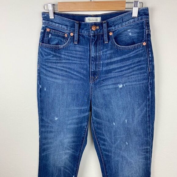 Madewell Classic Straight Light Distressed Jeans in Croston Wash - Picture 4 of 9